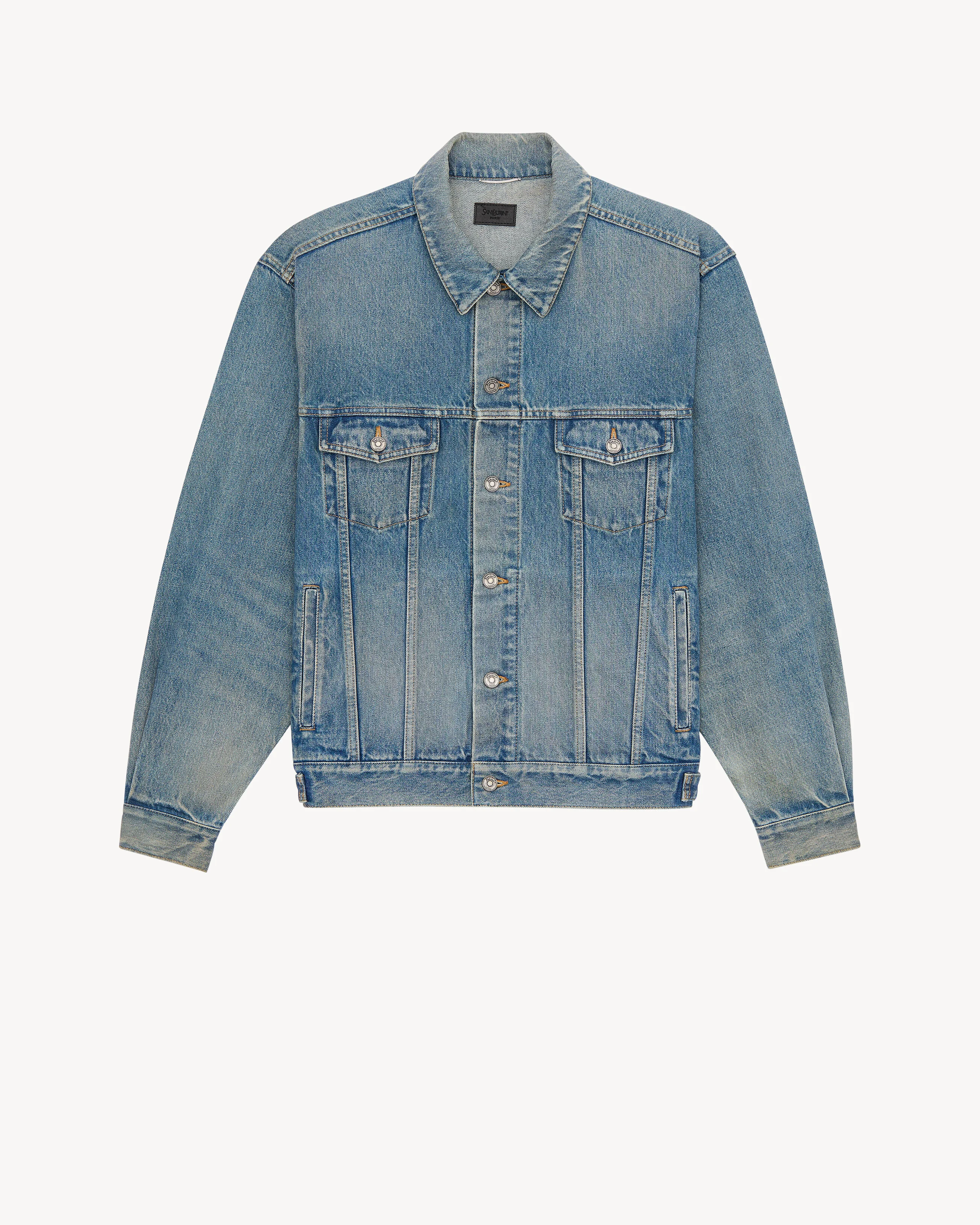 TRUCKER JACKET IN MIDI BLUE DENIM - 1