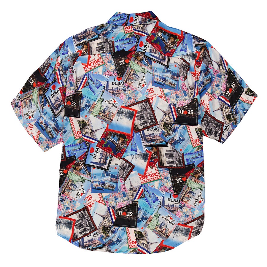 Balenciaga Ladies Mix Postcard All-Over Print Minimal Shirt - 2