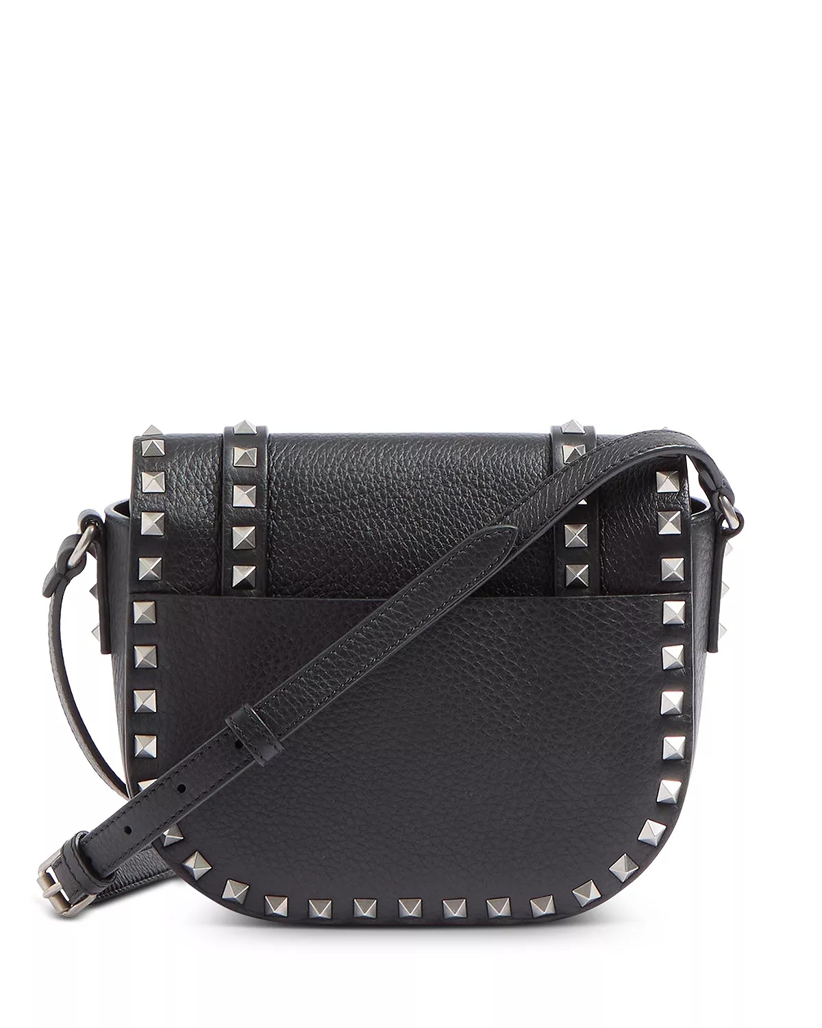 Rockstud Textured Leather Messenger Bag - 5