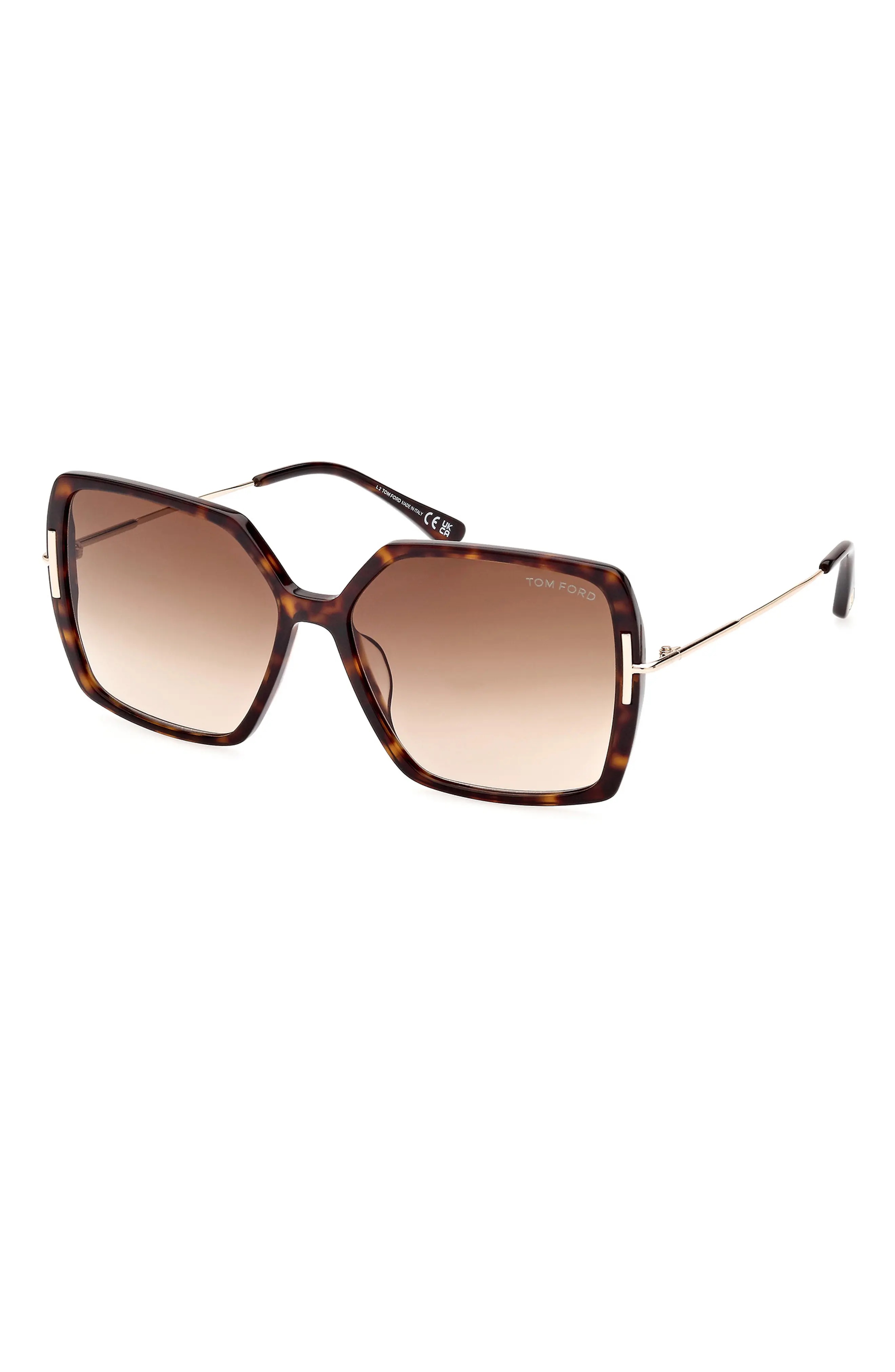 Joanna 59mm Gradient Butterfly Sunglasses in Shiny Havana Rose Gold /Brown - 2