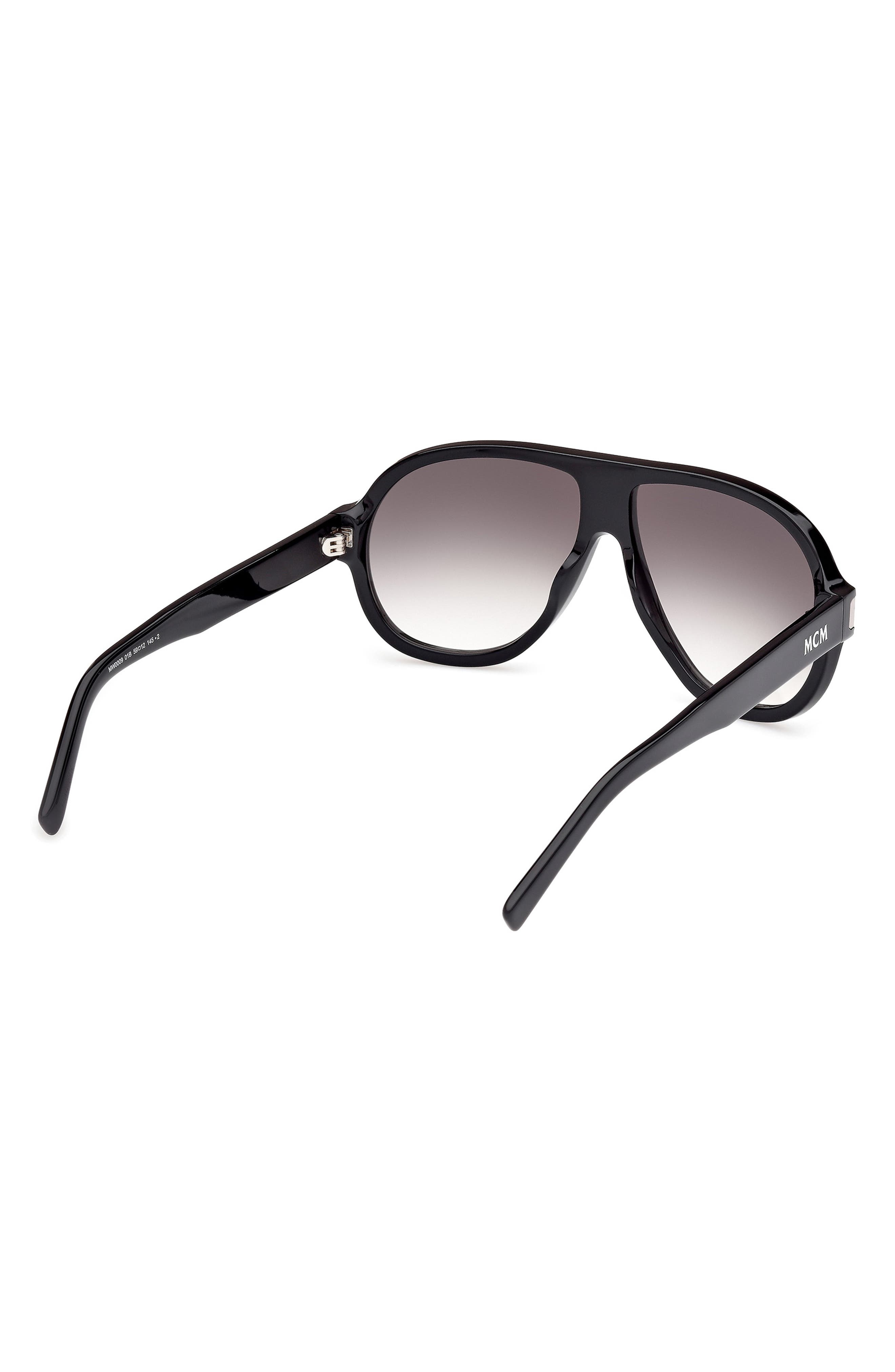 MCM 59mm Pilot Sunglasses in Shiny Black /Gradient Smoke at Nordstrom - 5