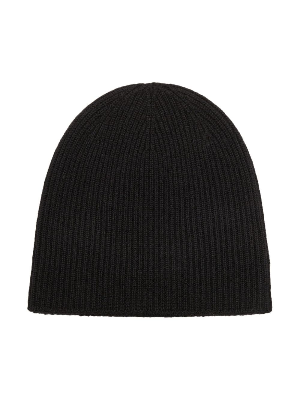 bear-appliqué wool beanie - 2