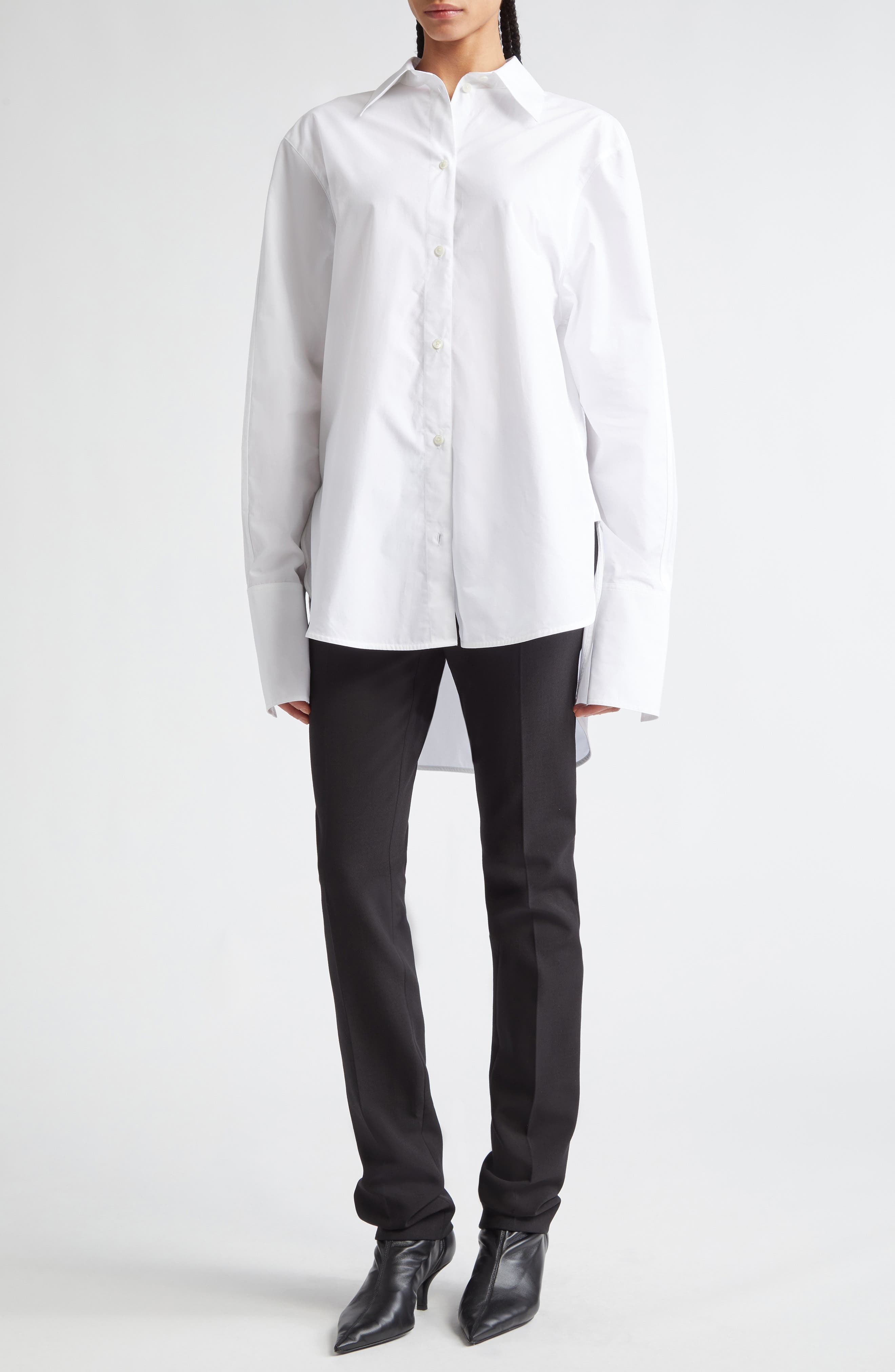 TOTEME Double Length Cuff Button-Up Shirt in White at Nordstrom - 2