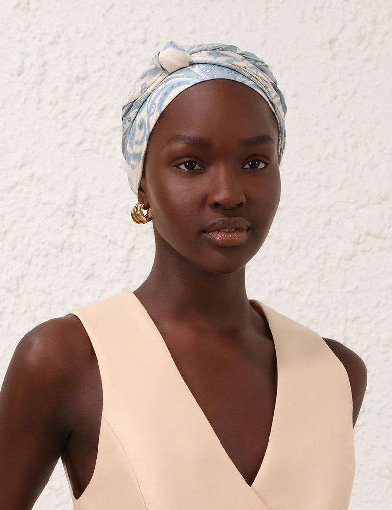 PRINTED SILK NECK SCARF 5