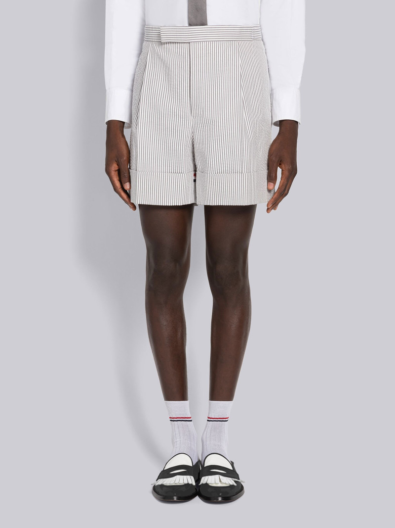 Seersucker Grosgrain Cuff Short - 1