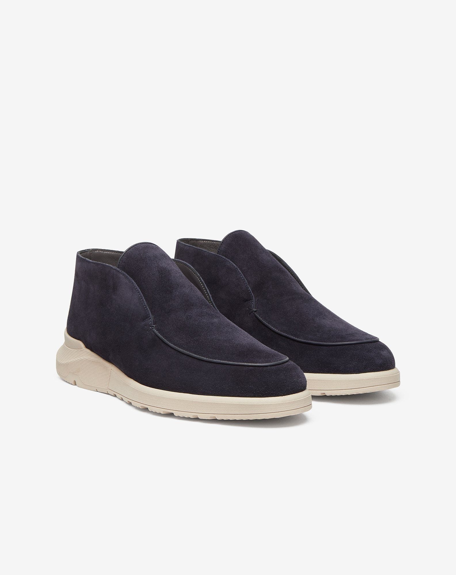Navy blue suede slip-on loafer - 2