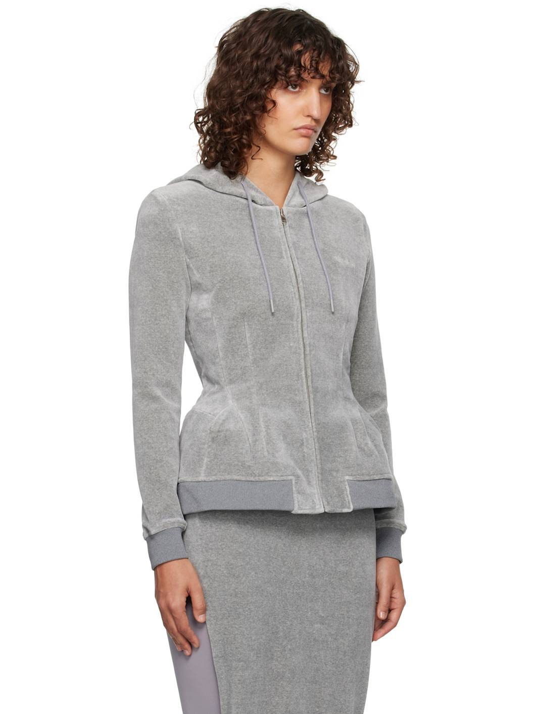 Gray Hourglass Zip-Up Hoodie - 2