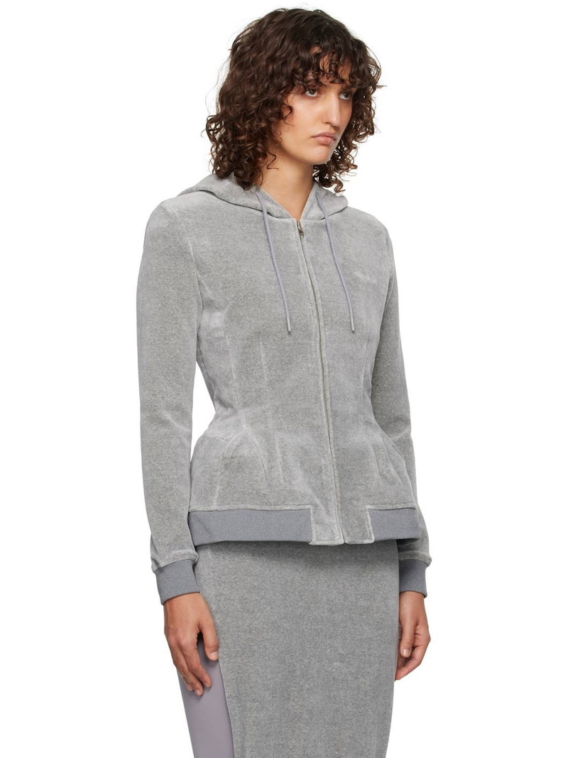 Gray Hourglass Zip-Up Hoodie 2