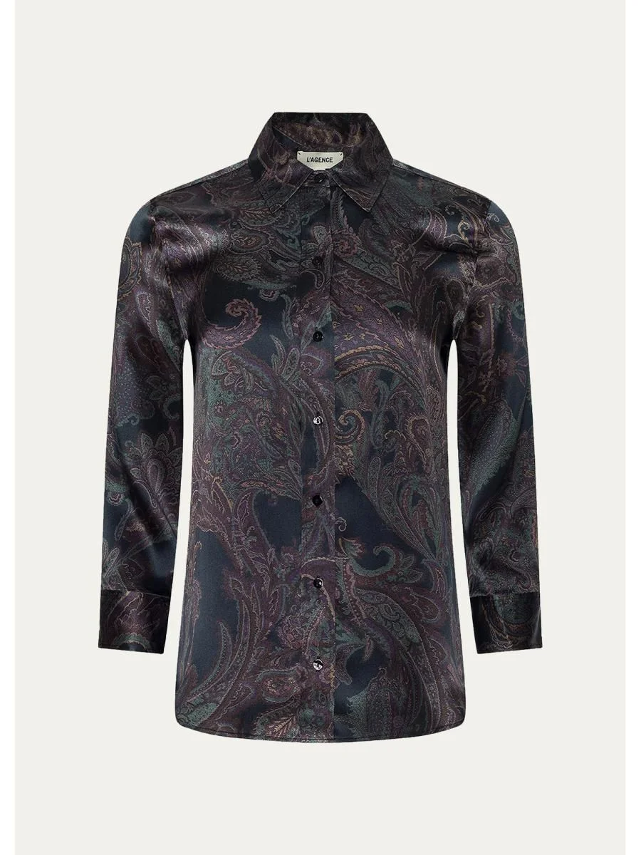 Dani Paisley Silk 3/4 Sleeve Blouse - 1