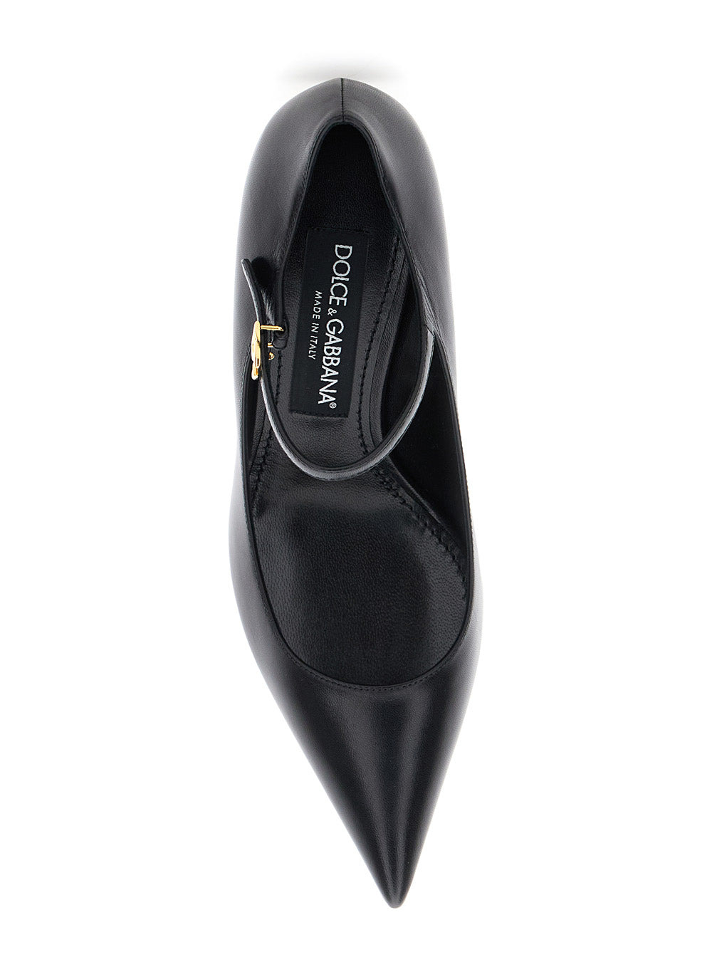 Dolce & Gabbana Women Black Slingback Pumps With Medium Stiletto Heel And Lateral Logo Plaque In Pat - 4