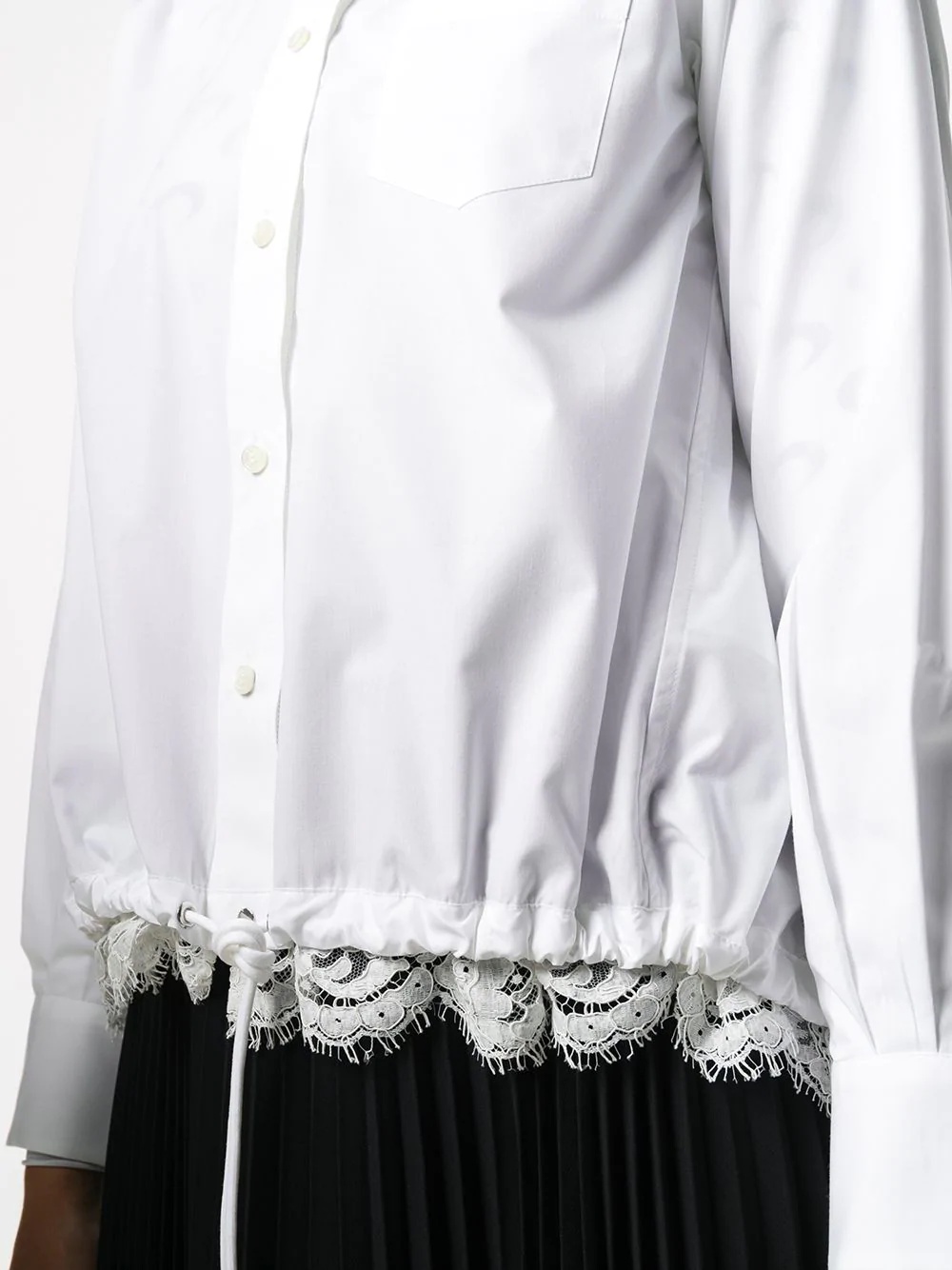 lace-panel shirt - 5