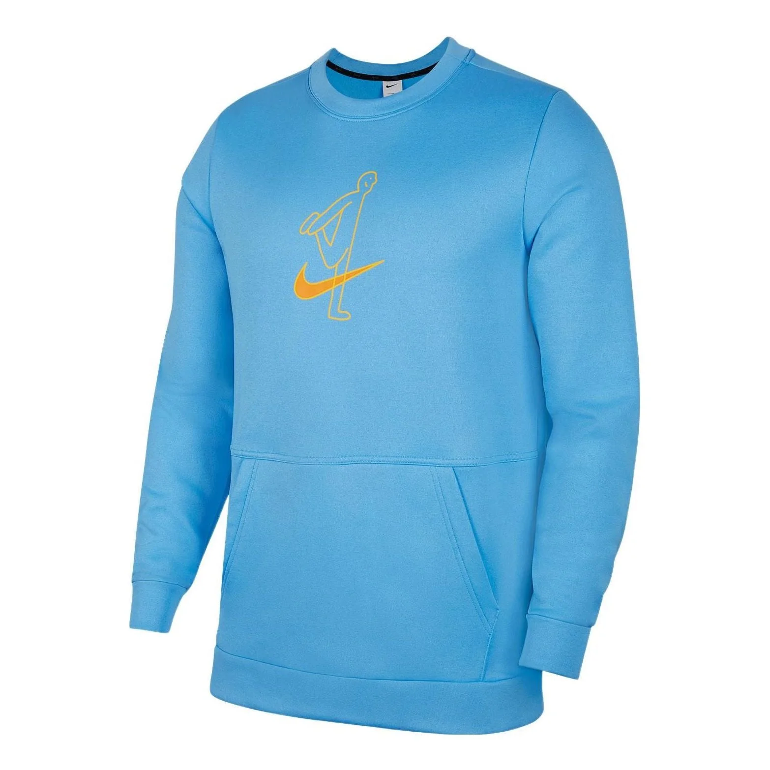 Men's Nike As Nk TF Turf Top Ls Crew Story P Casual Character Printing Round Neck Pullover Blue DM59 - 1
