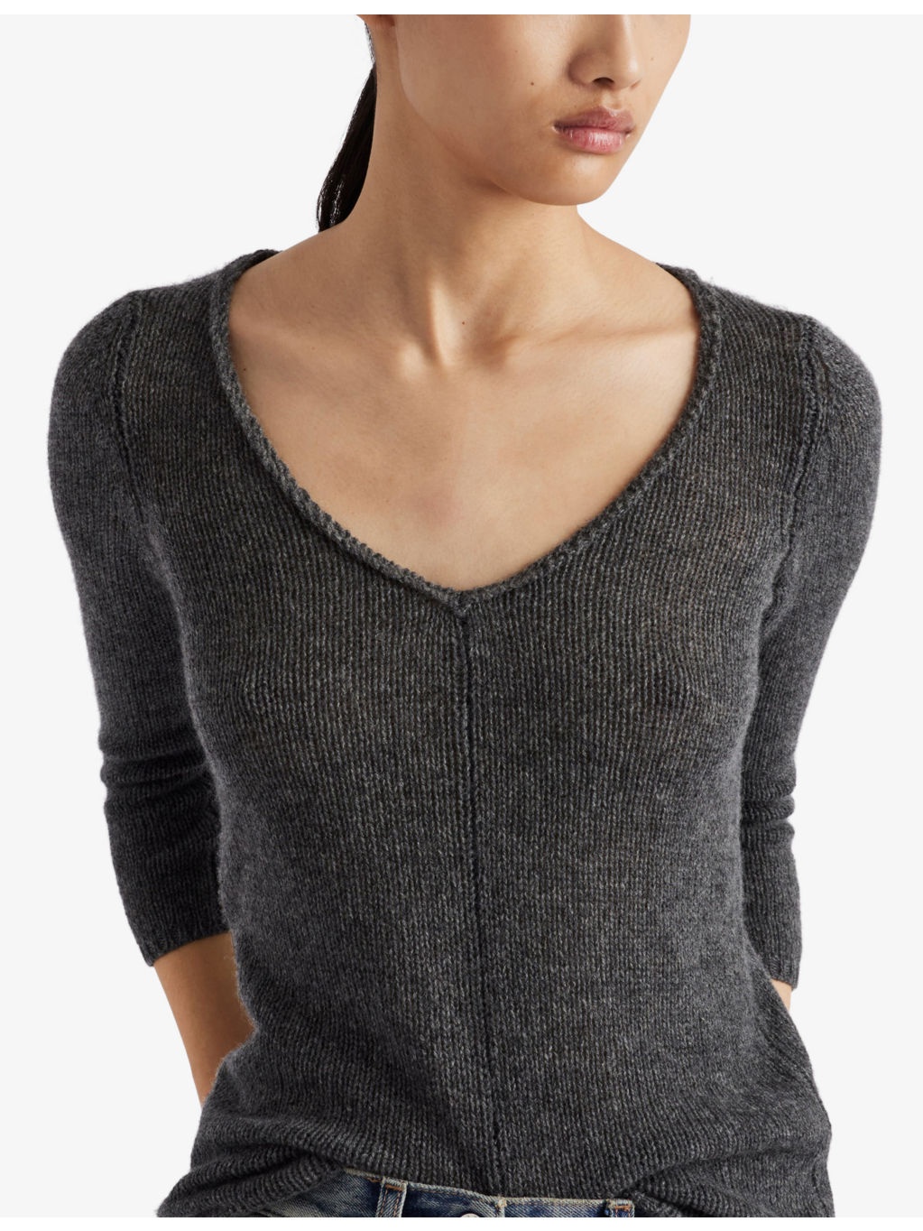 V-Neck Cashmere Knitted Jumper - 3