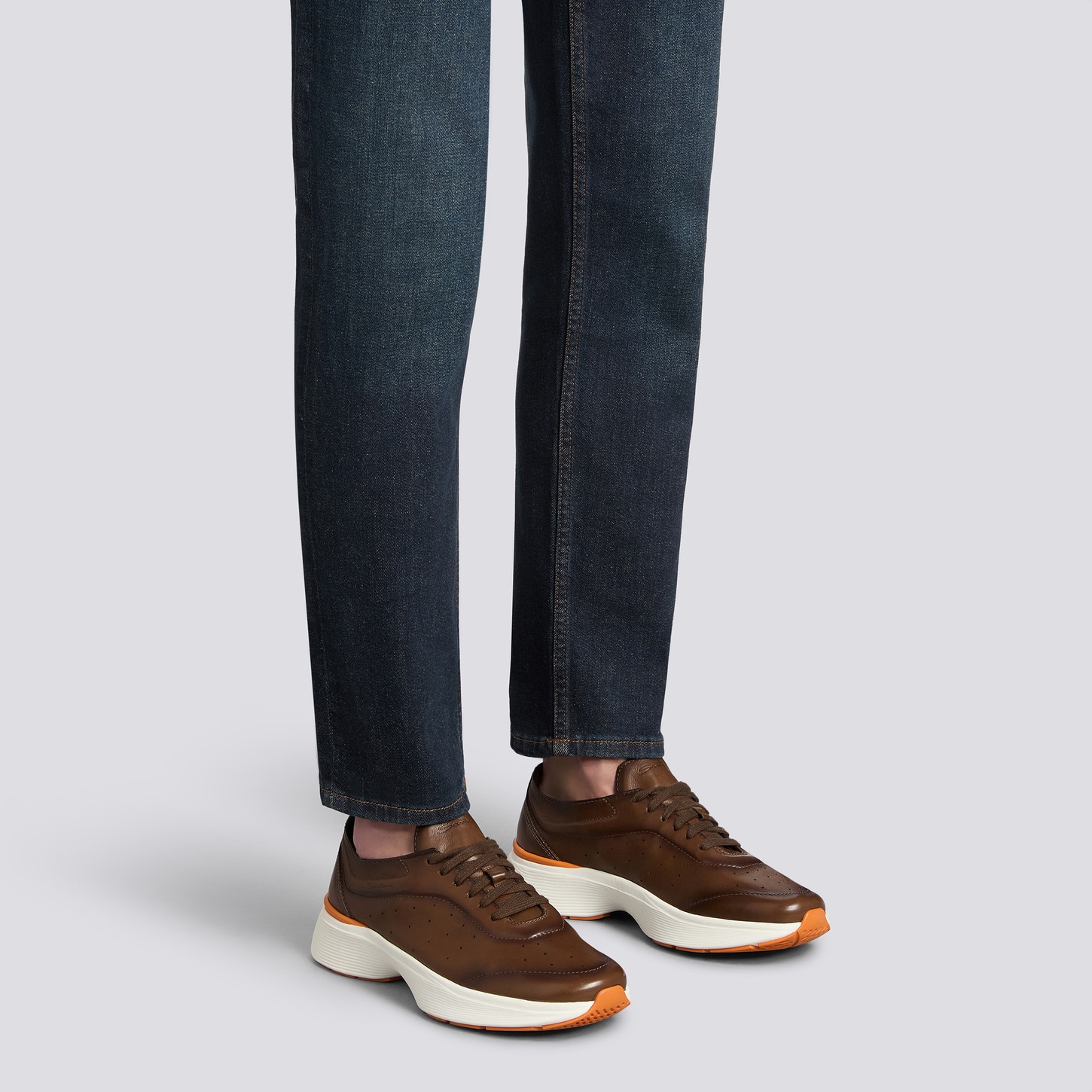 Men's light brown leather Bounce sneaker - 2