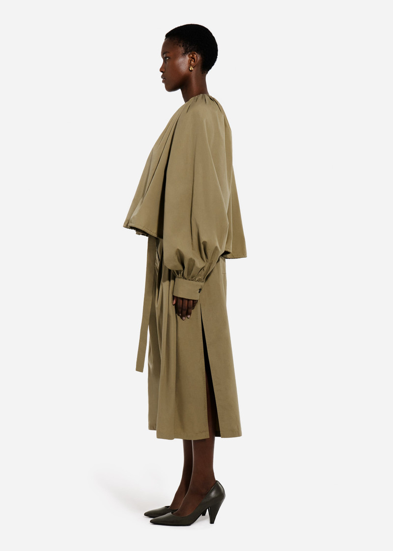 Gathered Tunic Shirt in Cotton Poplin 4