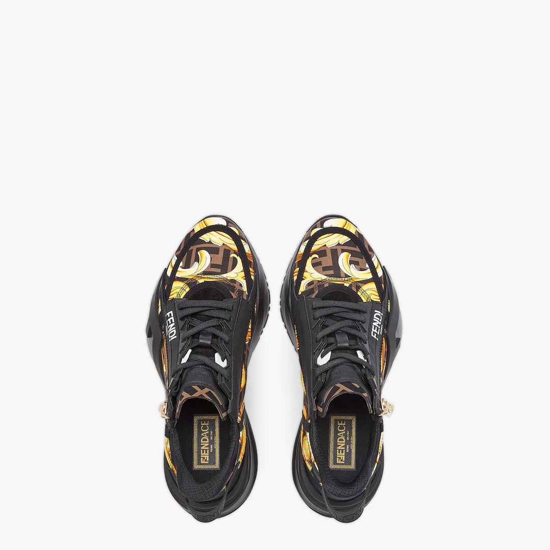 Fendace black nylon low-tops - 4