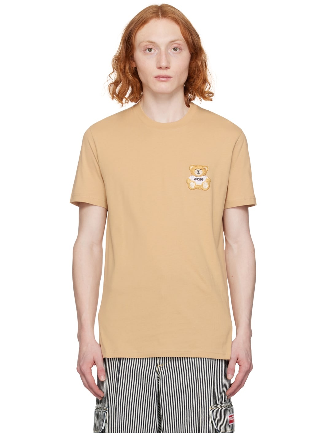 Beige Teddy Patch T-Shirt - 1