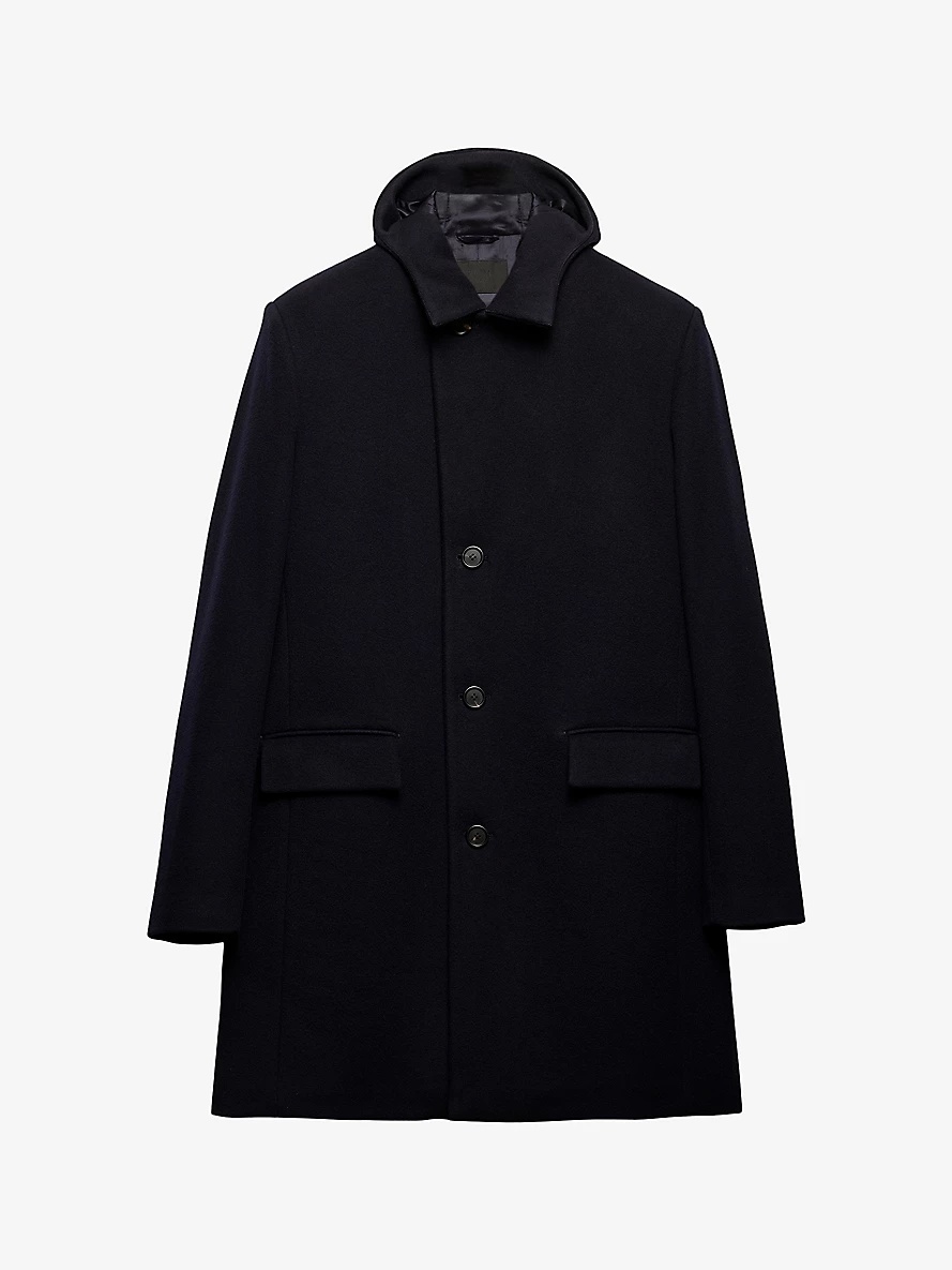 Single-breasted long-line wool coat - 1