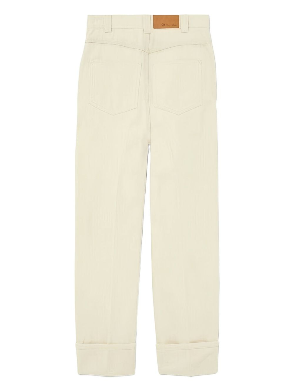 logo-patch cuffed cotton trousers - 5