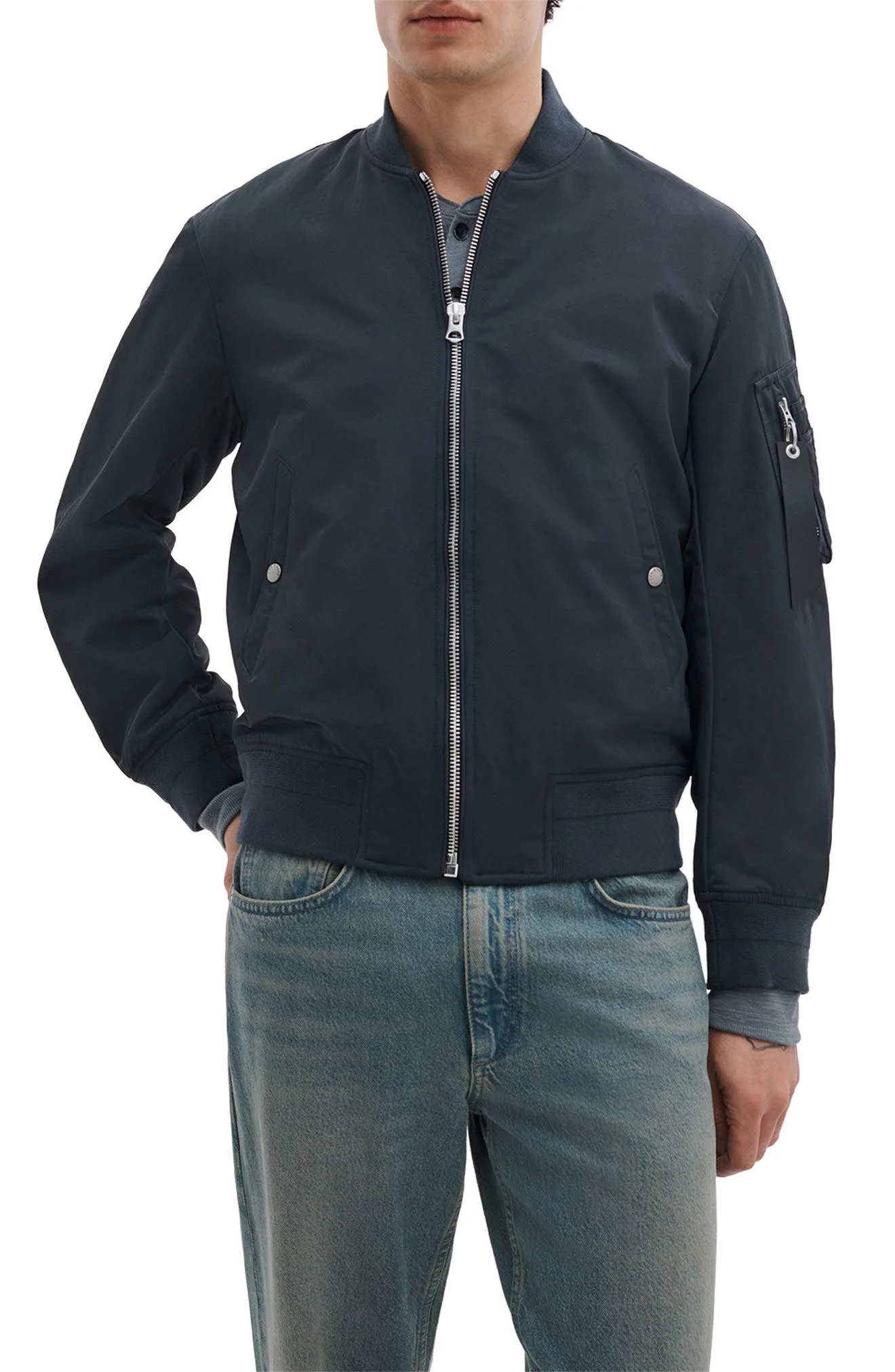 rag & bone Manston Nylon Bomber Jacket in Navy at Nordstrom - 1