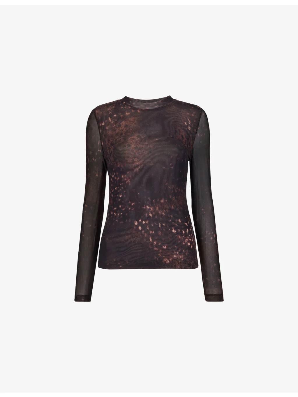 Spotted Animal-Print Stretch-Mesh Top - 1