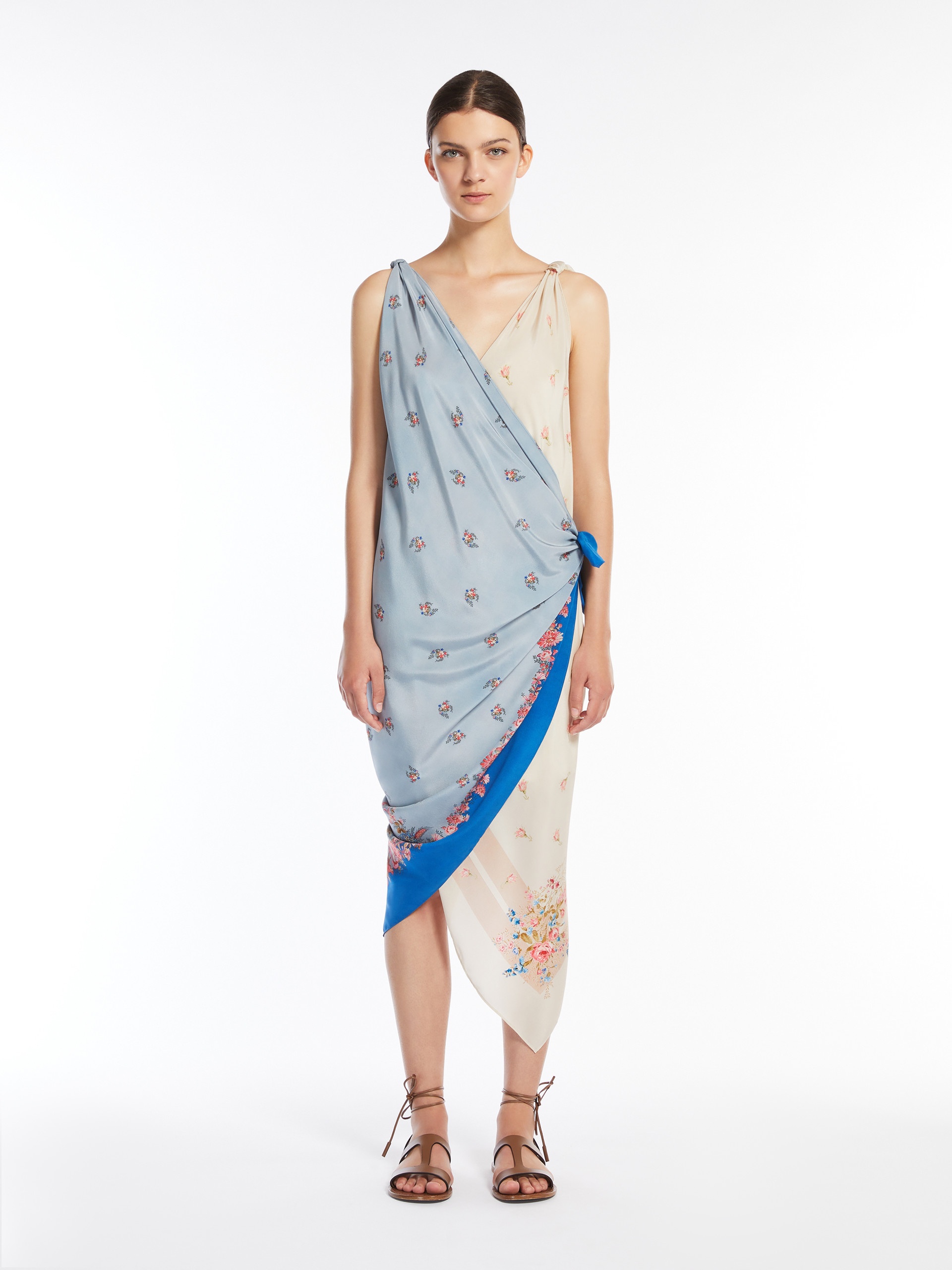CANTONE Asymmetric crêpe de Chine dress - 3