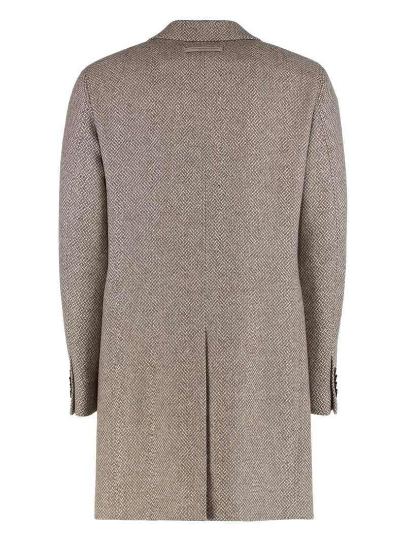 ZEGNA notched lapels wool double breasted coat outlook
