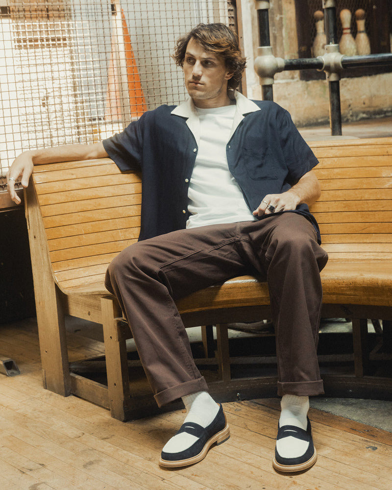 20th Anniversary Loafer - Navy/Cream Suede 6