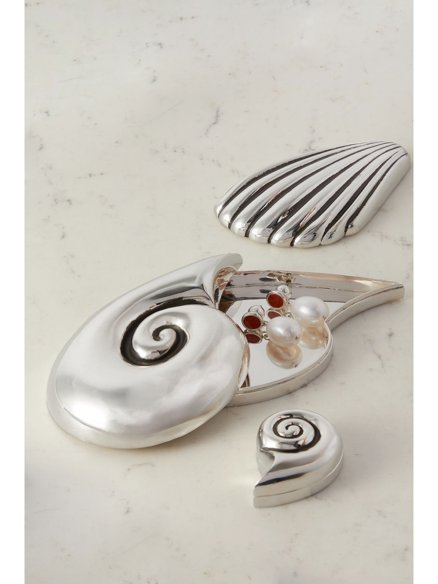 + NET SUSTAIN Coquillo silver jewelry box Silver - 4
