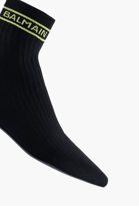 Black and lime green stretch knit Sacha ankle boots - 5