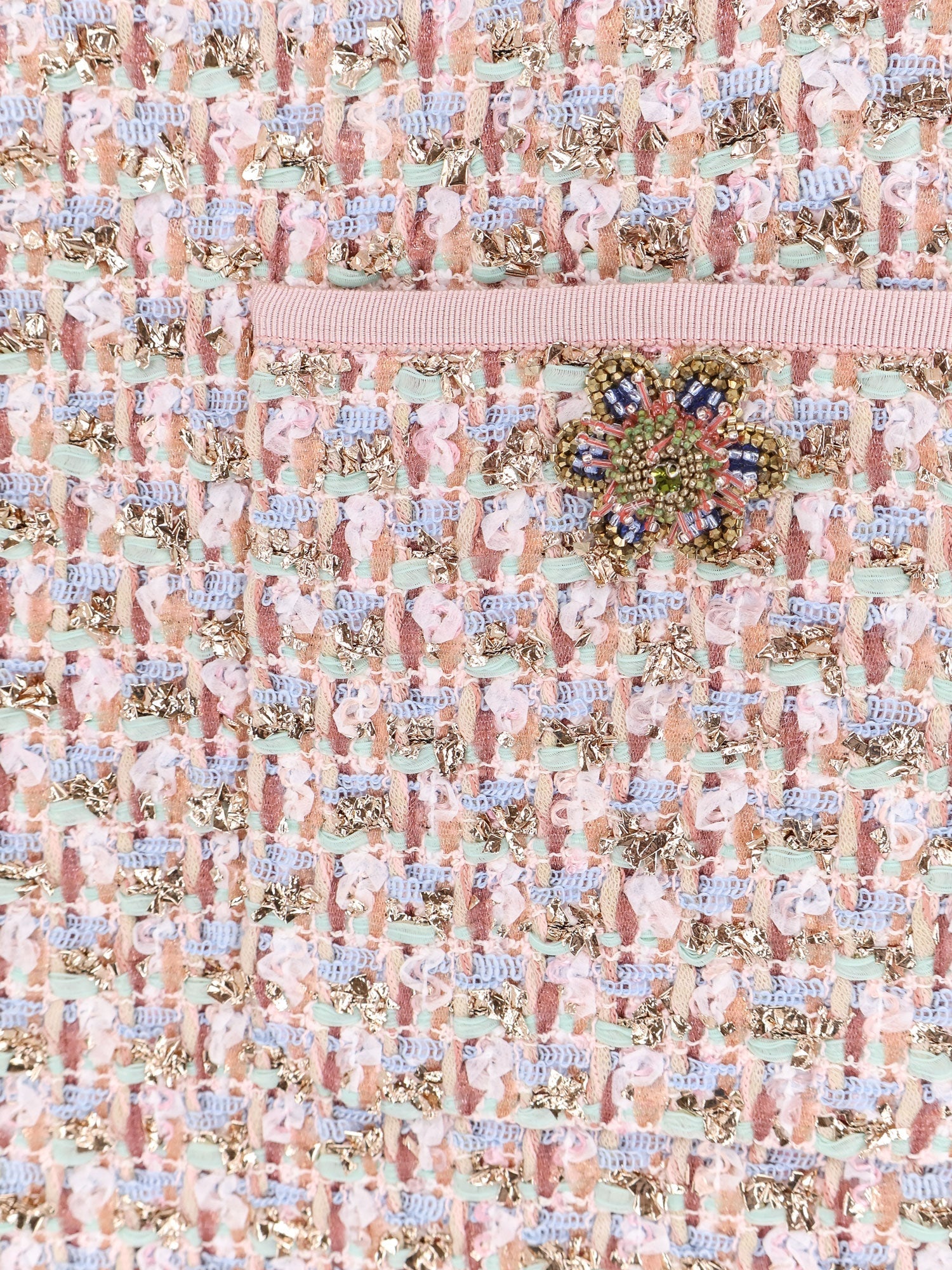 Valentino Embroidered Ribbon Tweed Dress - 3
