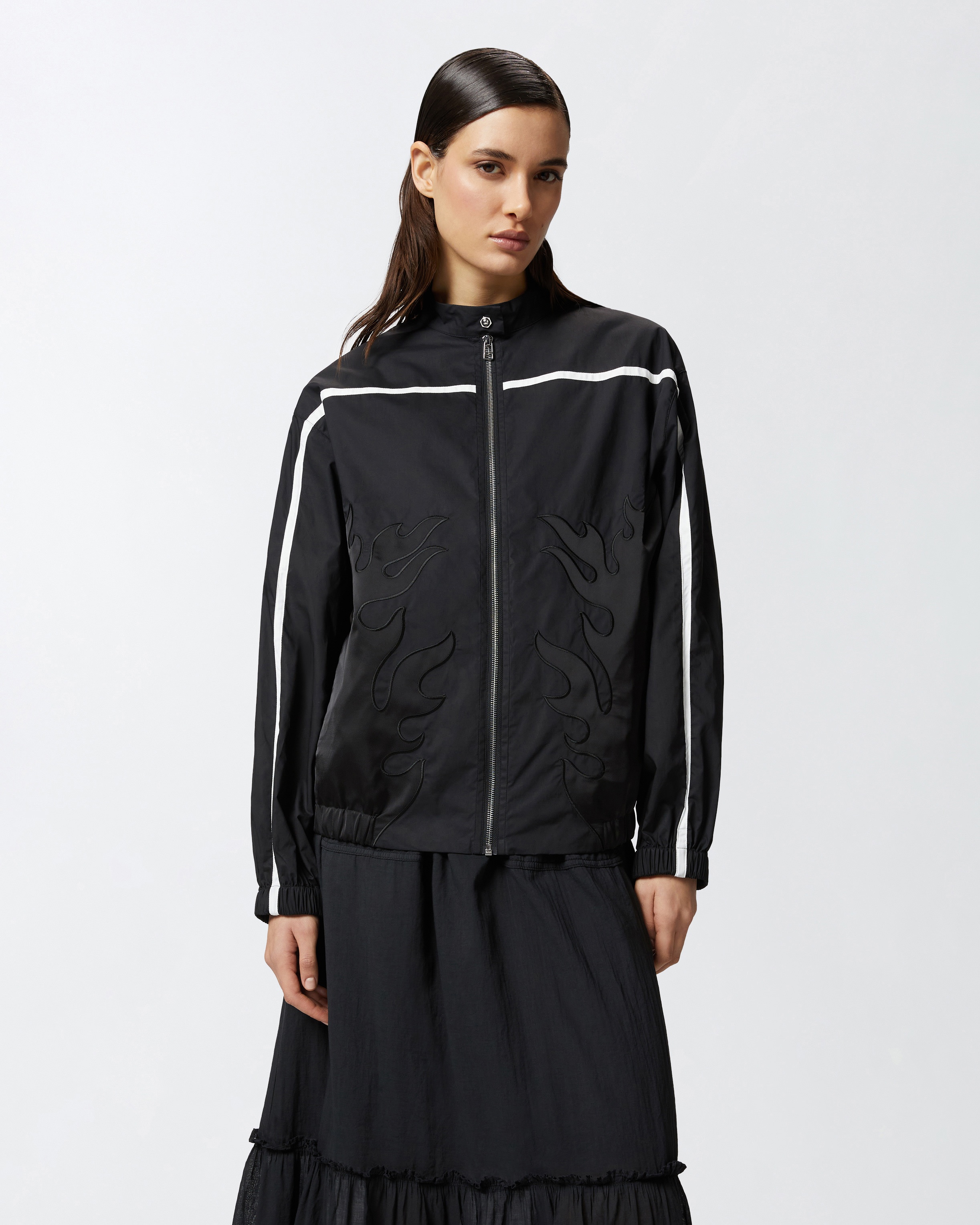 POPLIN BOMBER JACKET WITH FLAME DESIGN - 2