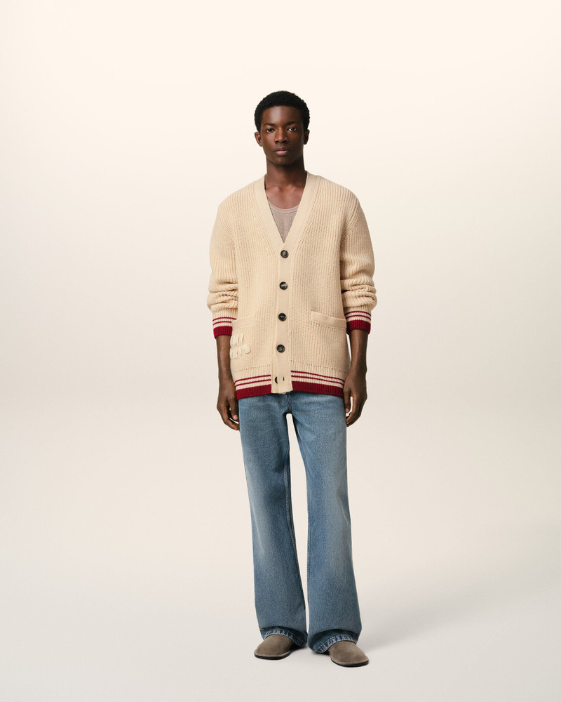 AMI Paris BEIGE WOOL RIBBED SWEATER outlook