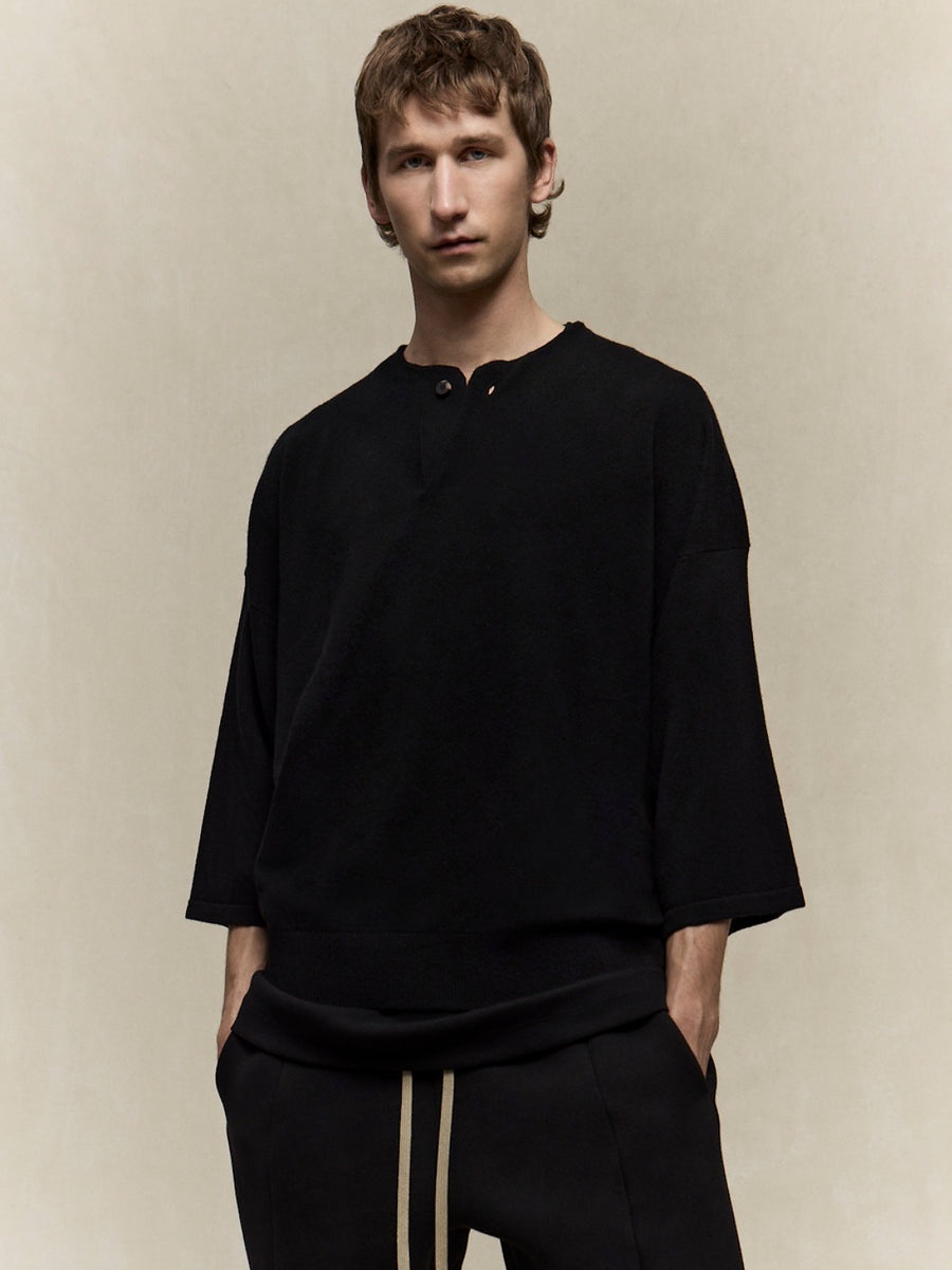 Fine Knit Henley Tee - 4