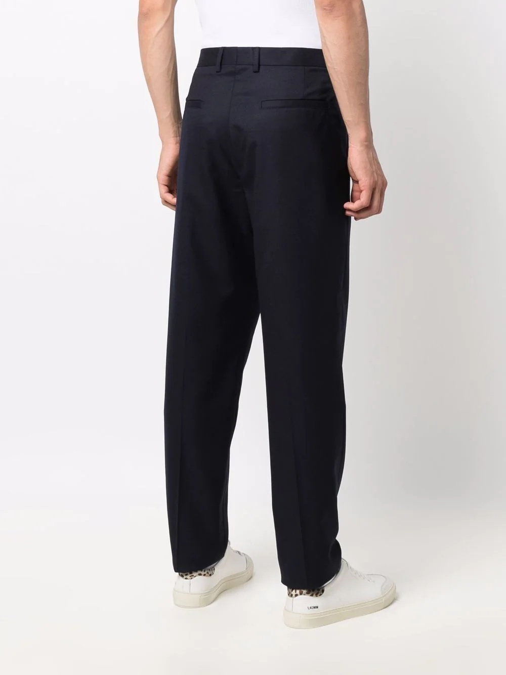 straight-leg wool trousers - 4