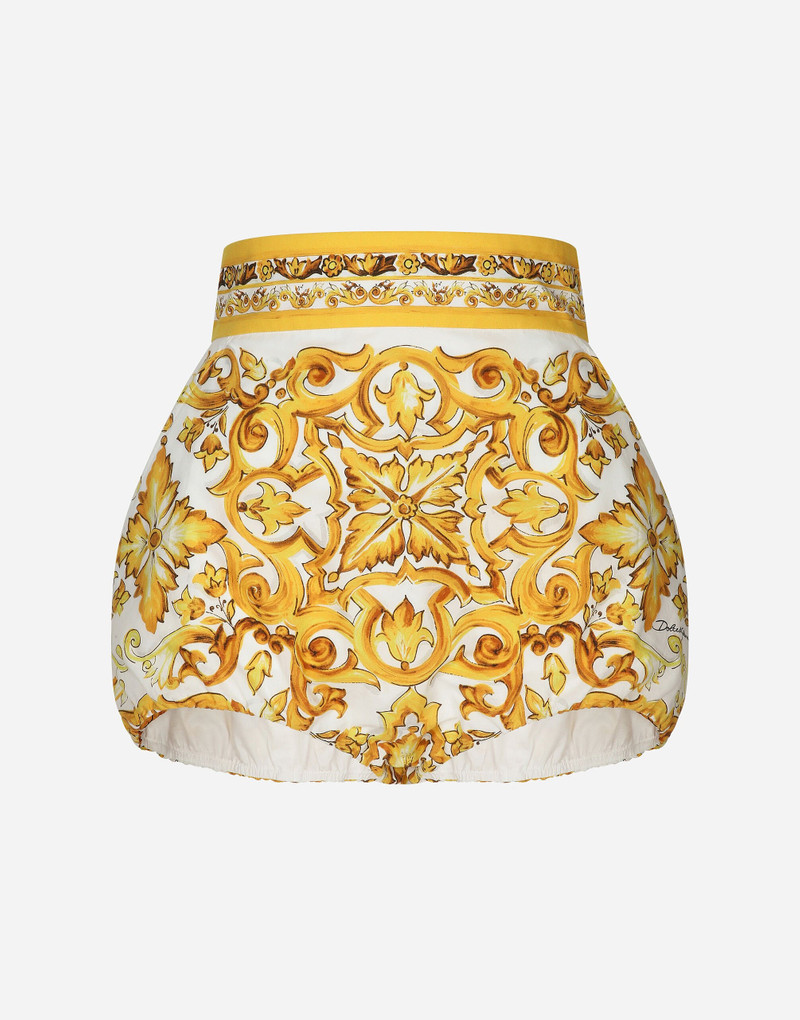 Majolica-print cotton poplin balloon culottes - 1