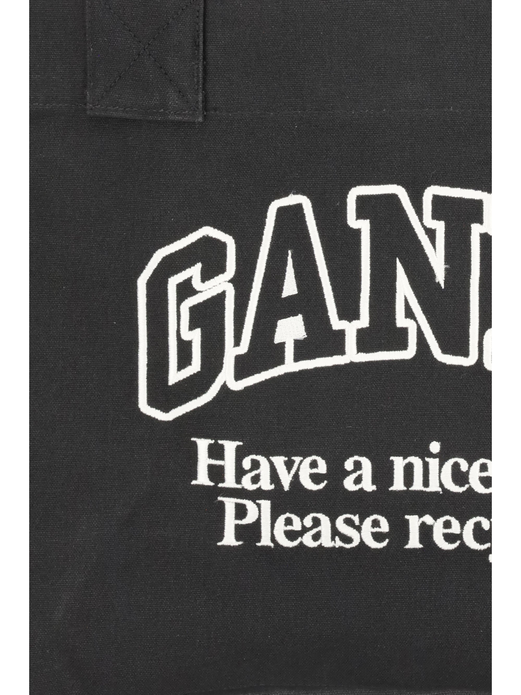 Ganni Women Large Easy Shopper Contrasted Logo Pocke - 4