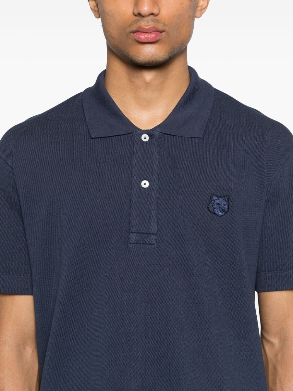 fox head-patch piqué polo shirt - 5