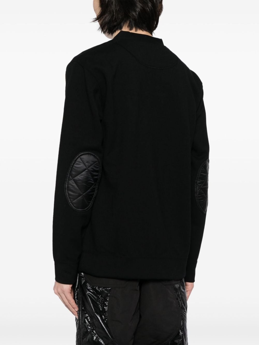 quilted-panel V-neck jacket - 4