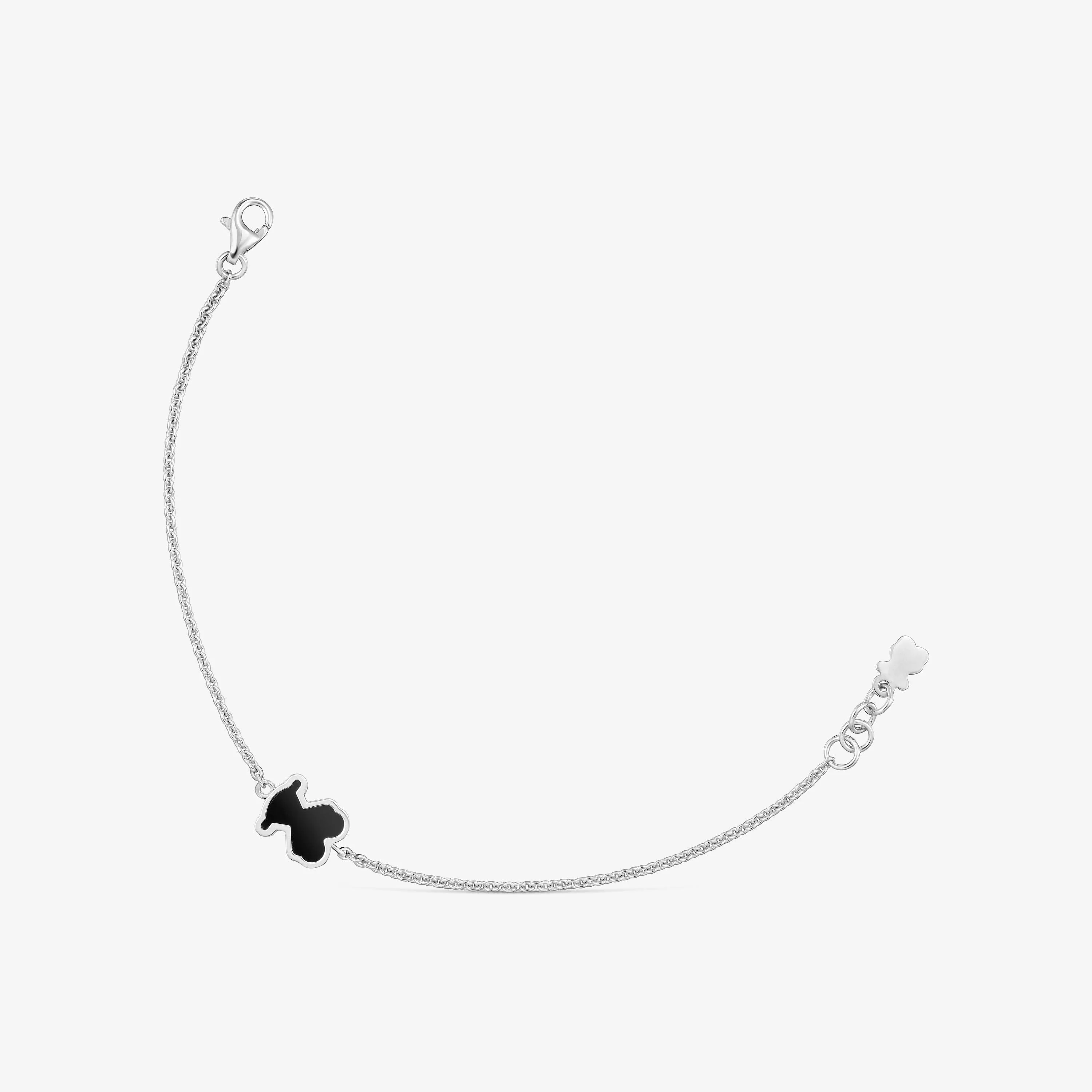 Silver and black acrylic glass Bracelet Galaxy - 1