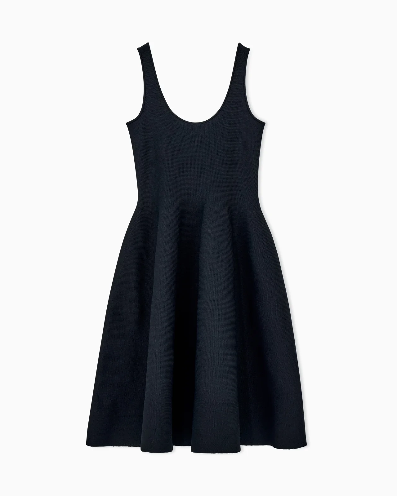 SLEEVELESS DOUBLE KNIT A-LINE DRESS WITH A SCOOP NECKLINE - 1