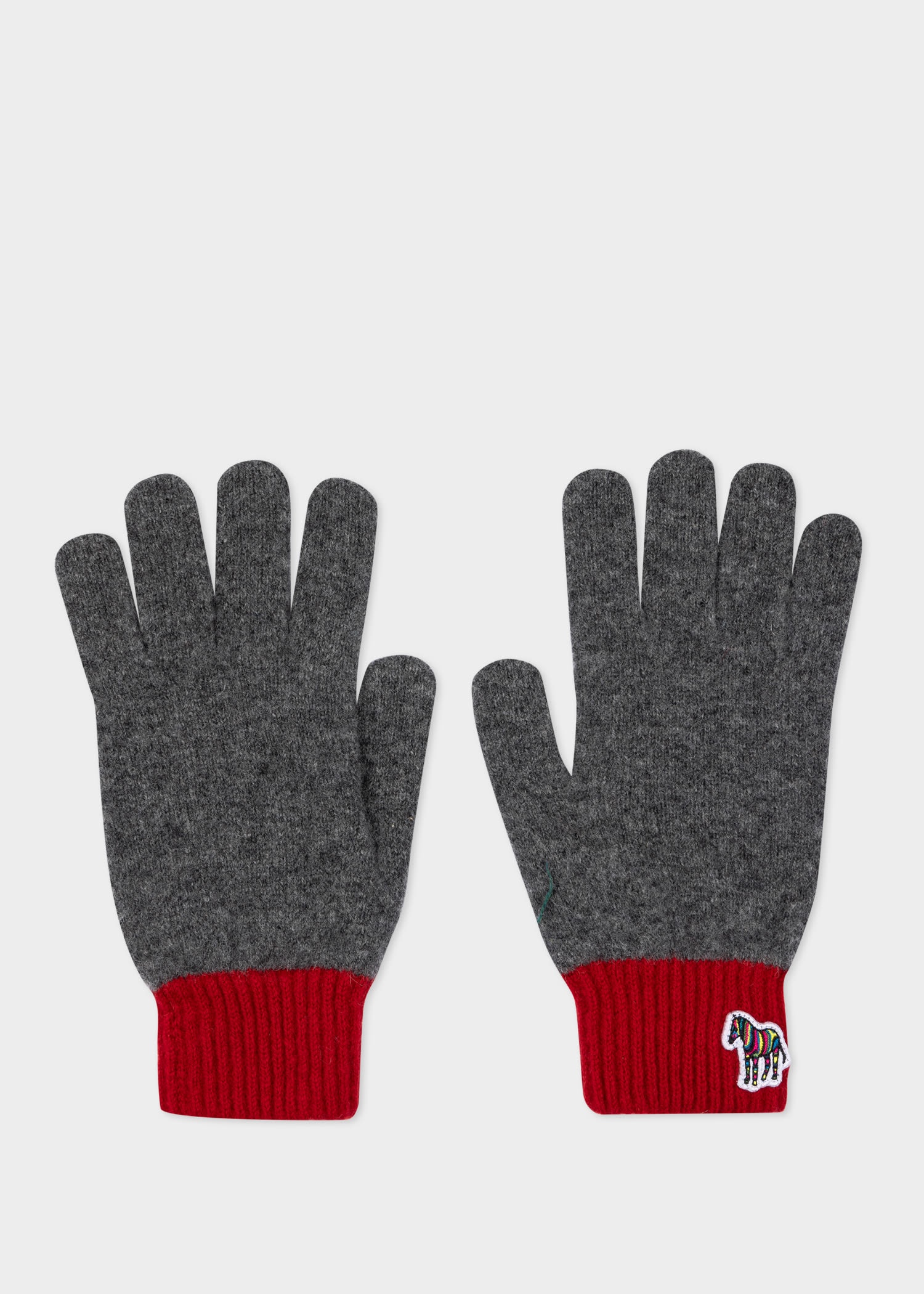 Colour Block Zebra Logo Wool Gloves - 1