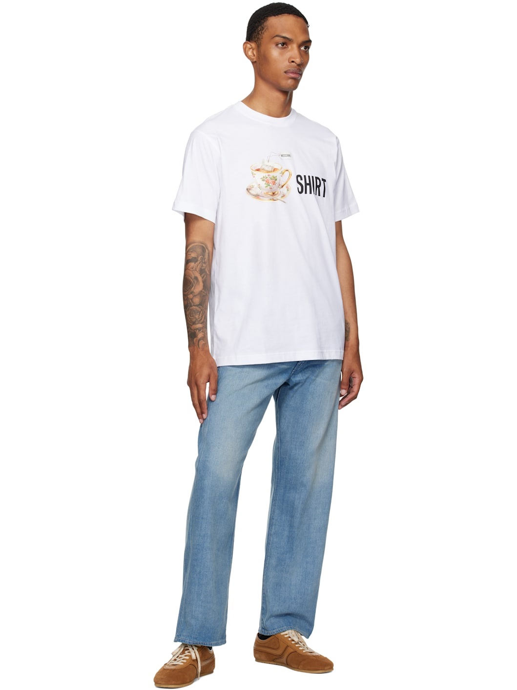 White Printed Organic Cotton T-shirt - 4