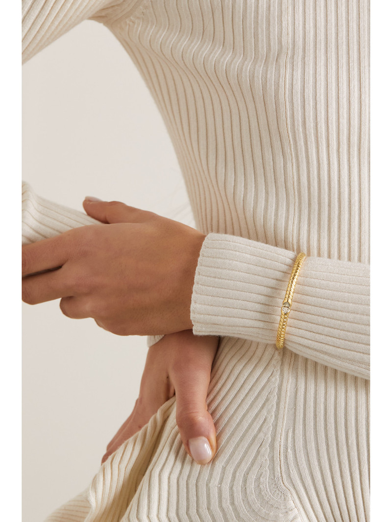 Marina B Trisolina 18-karat Gold, Titanium And Sterling Silver Diamond Cuff outlook