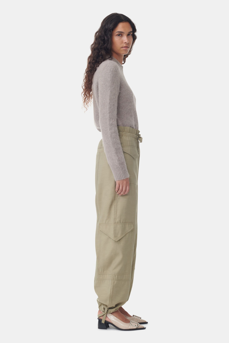 LIGHT SLUB HIGH WAIST POCKET PANTS 3