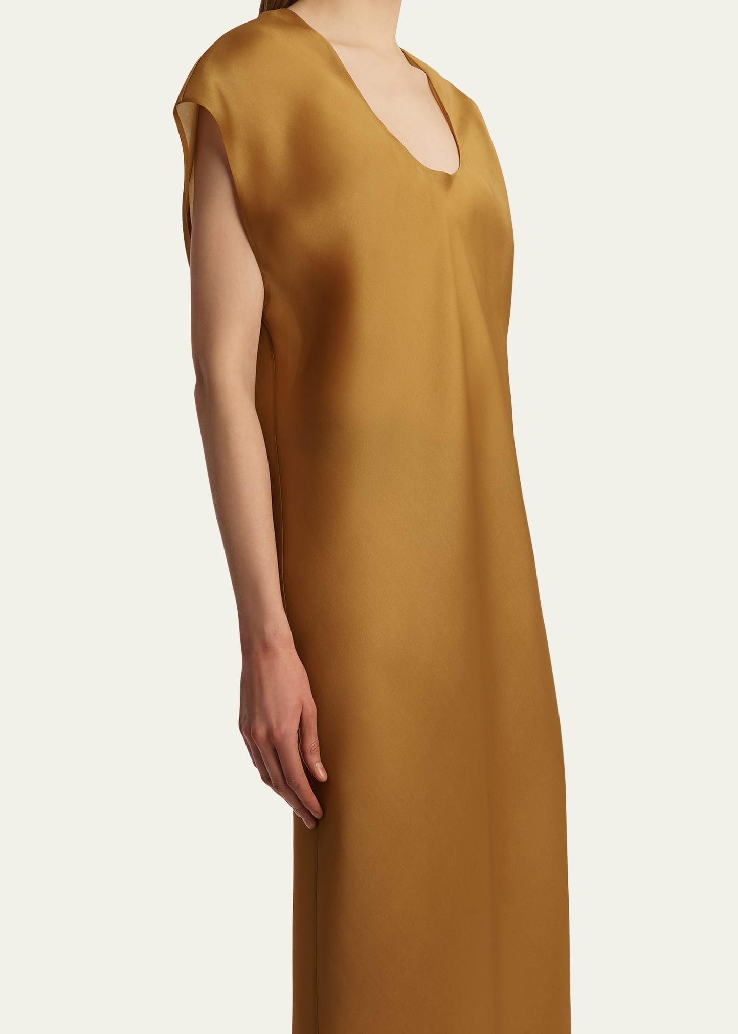 Darby Cap-Sleeve Bias Silk Maxi Dress - 5