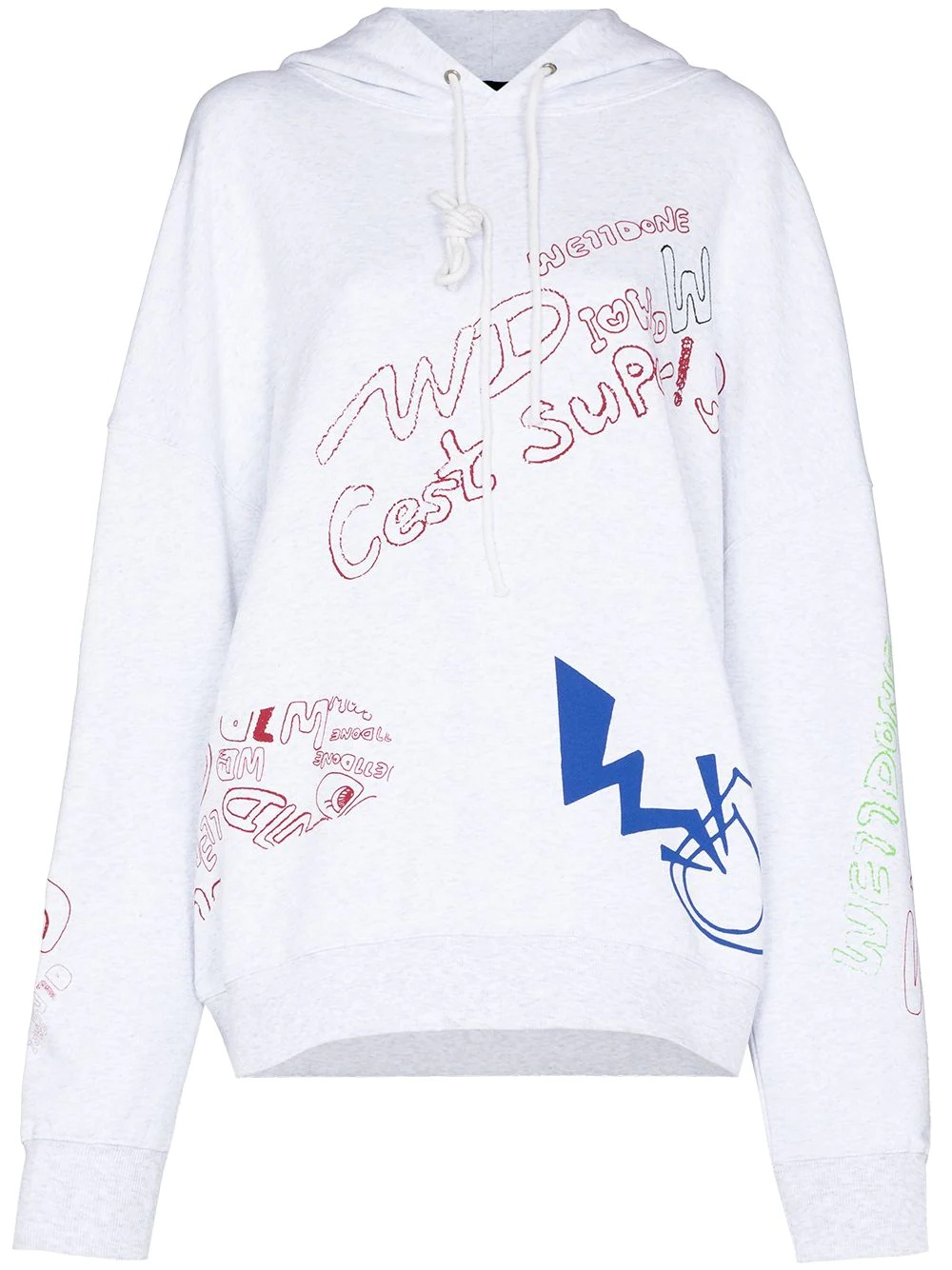 graffiti print hoodie - 1