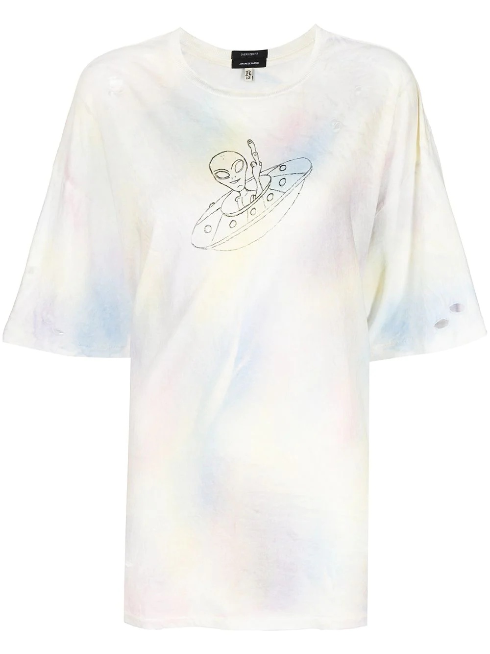 distressed tie-dye T-shirt - 1