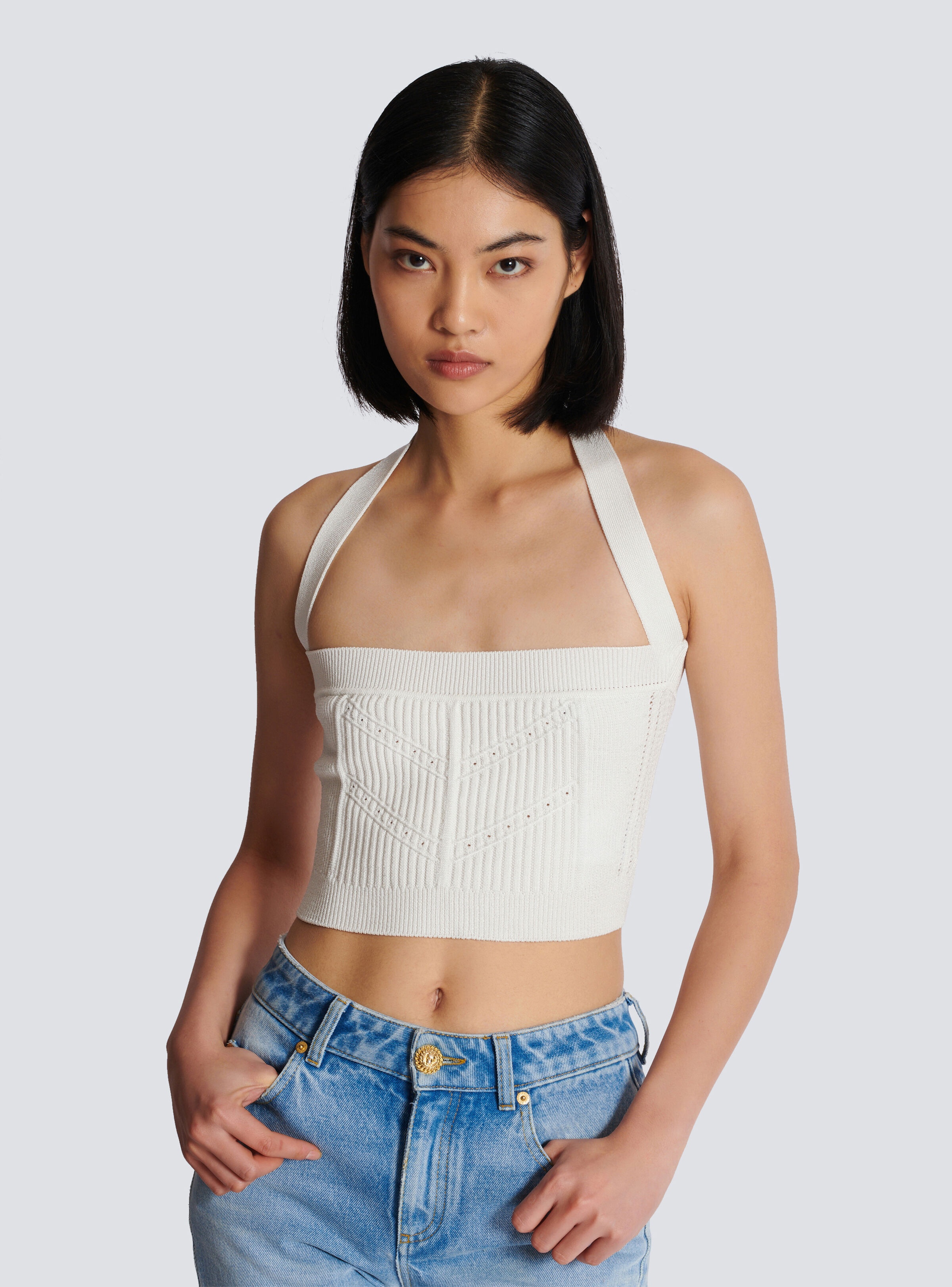 Knitted halterneck top - 6