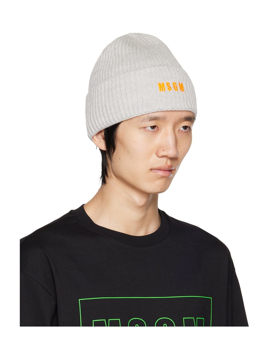 Gray Embroidered Logo Beanie - 2